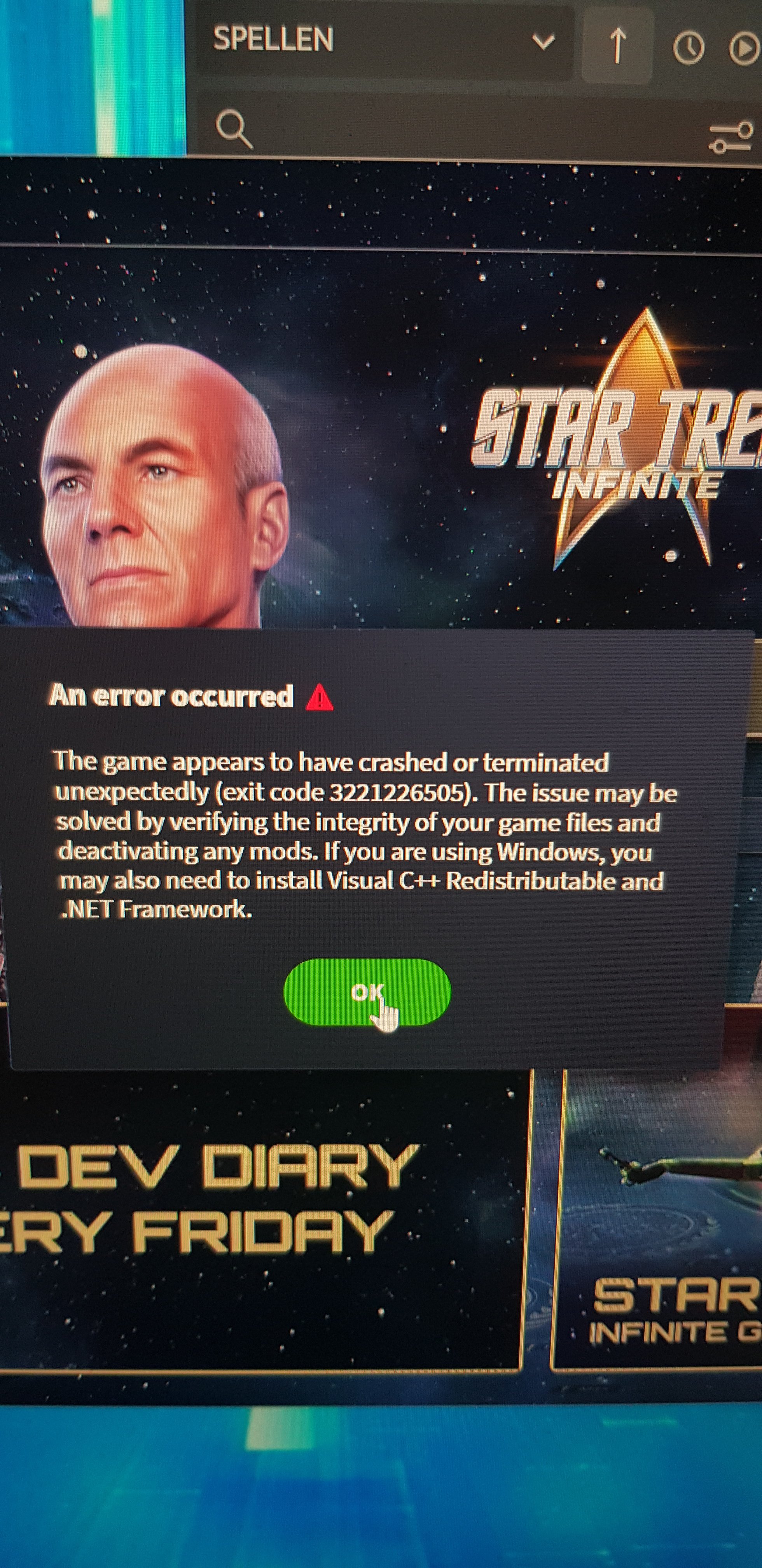 Cant even start the game because of this message... | Paradox ...